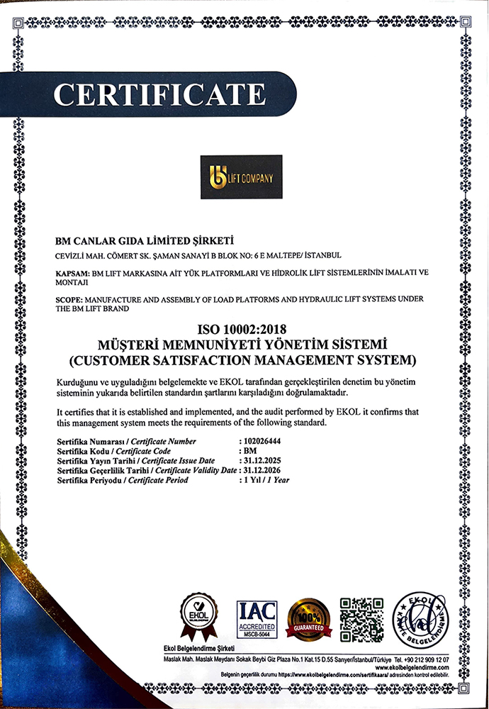 Kalite Belgesi 1